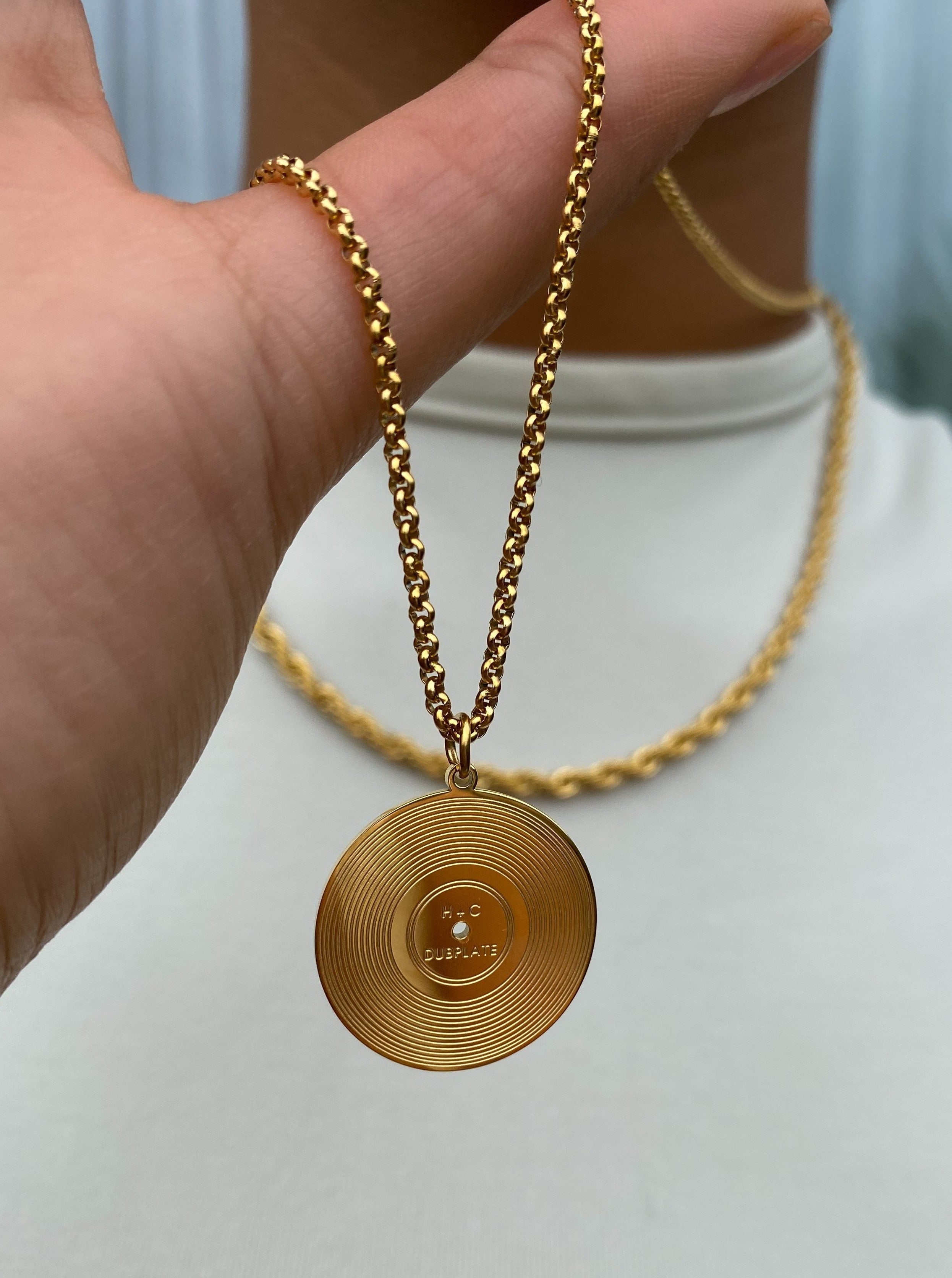 Vinyl Record Pendant Chain