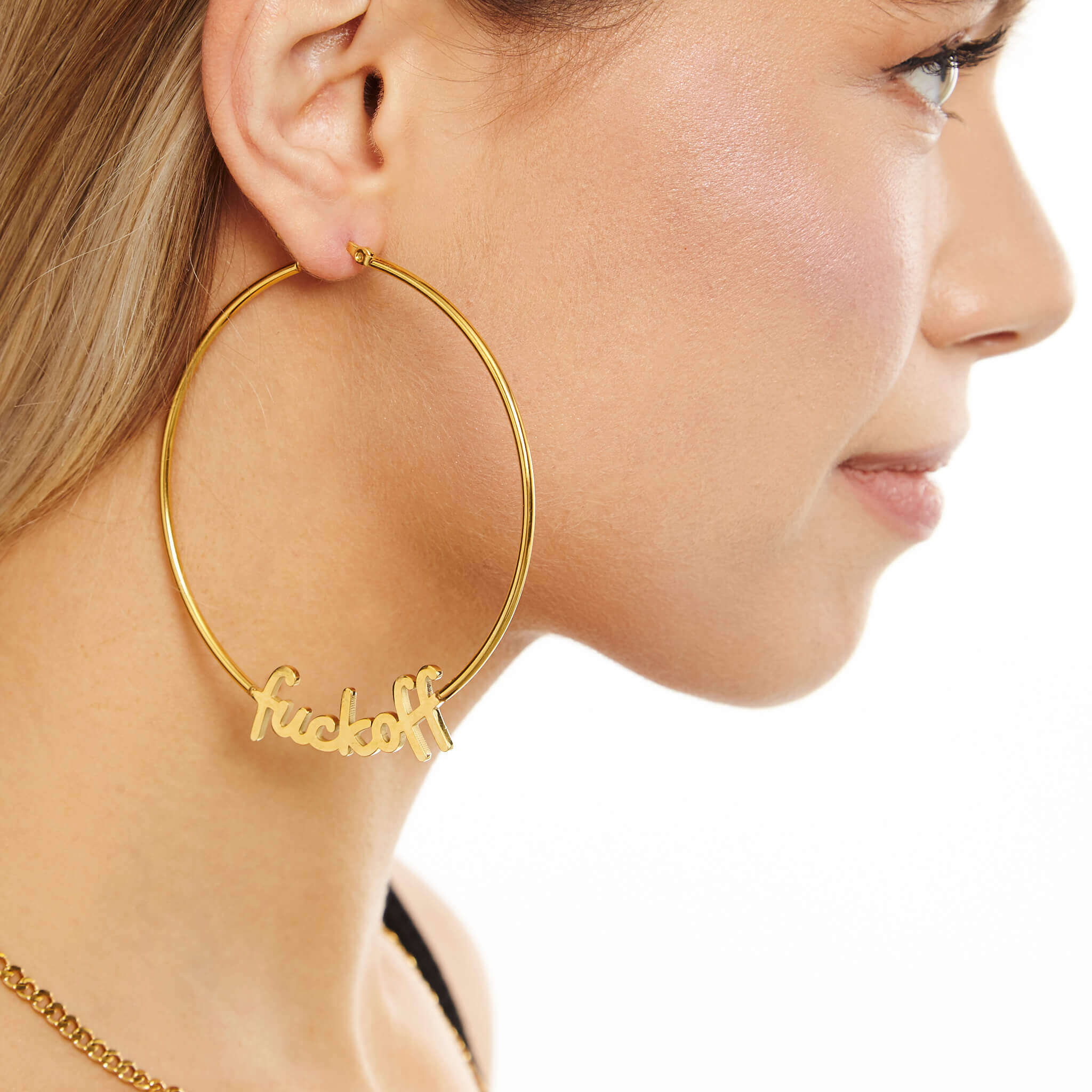 ‘Love You / Fuck Off’ BIG Hoops